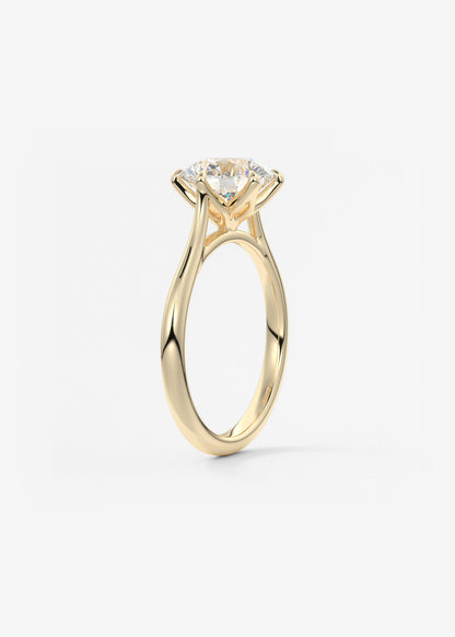 Round Cathedral Lab Grown Diamond Engagement Ring
