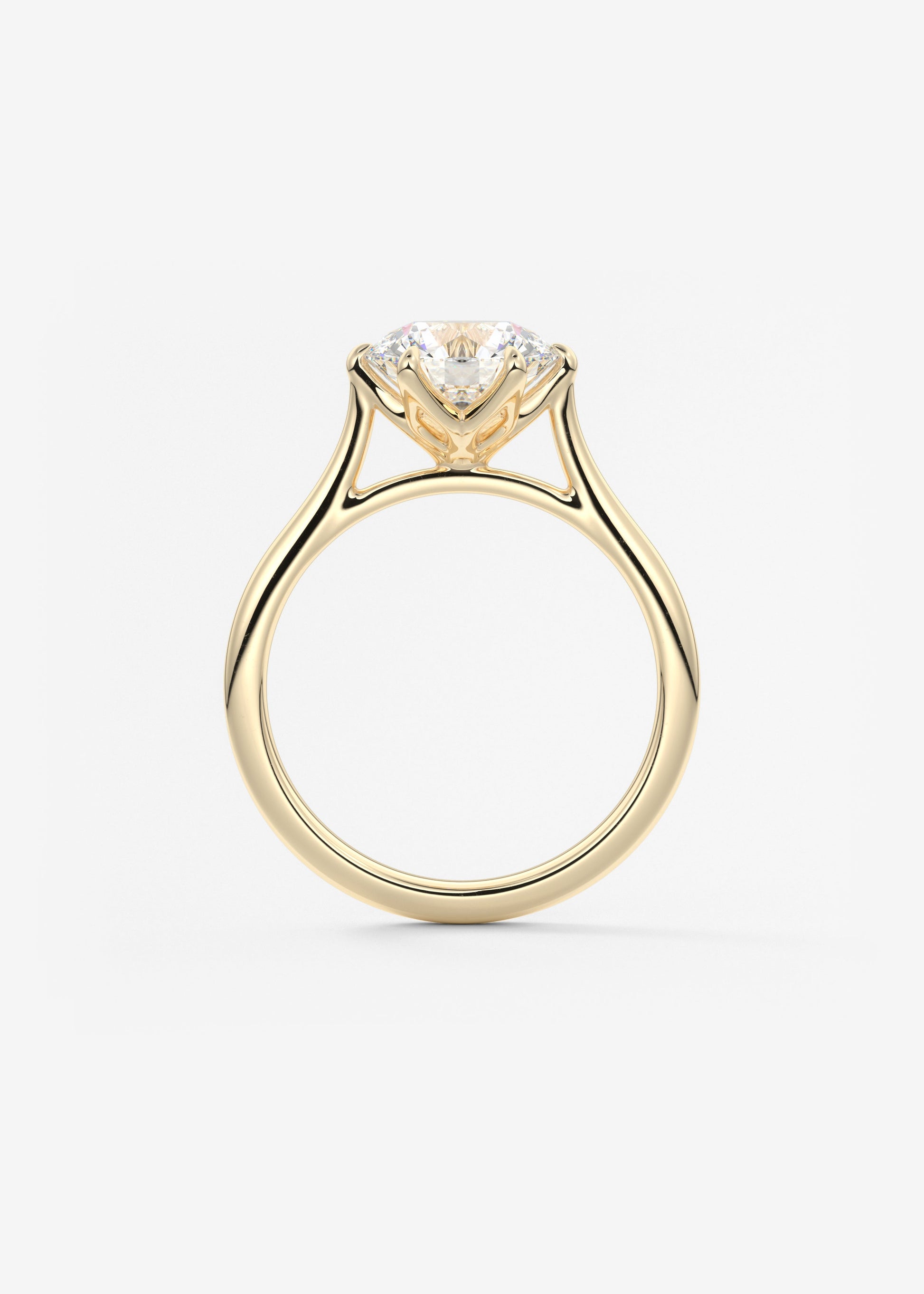 Round Cathedral Lab Grown Diamond Engagement Ring