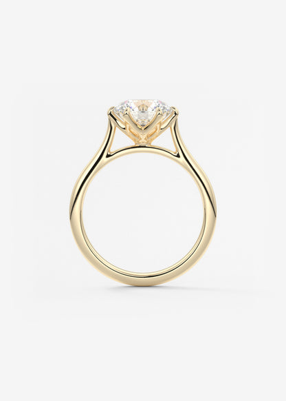 Round Cathedral Lab Grown Diamond Engagement Ring