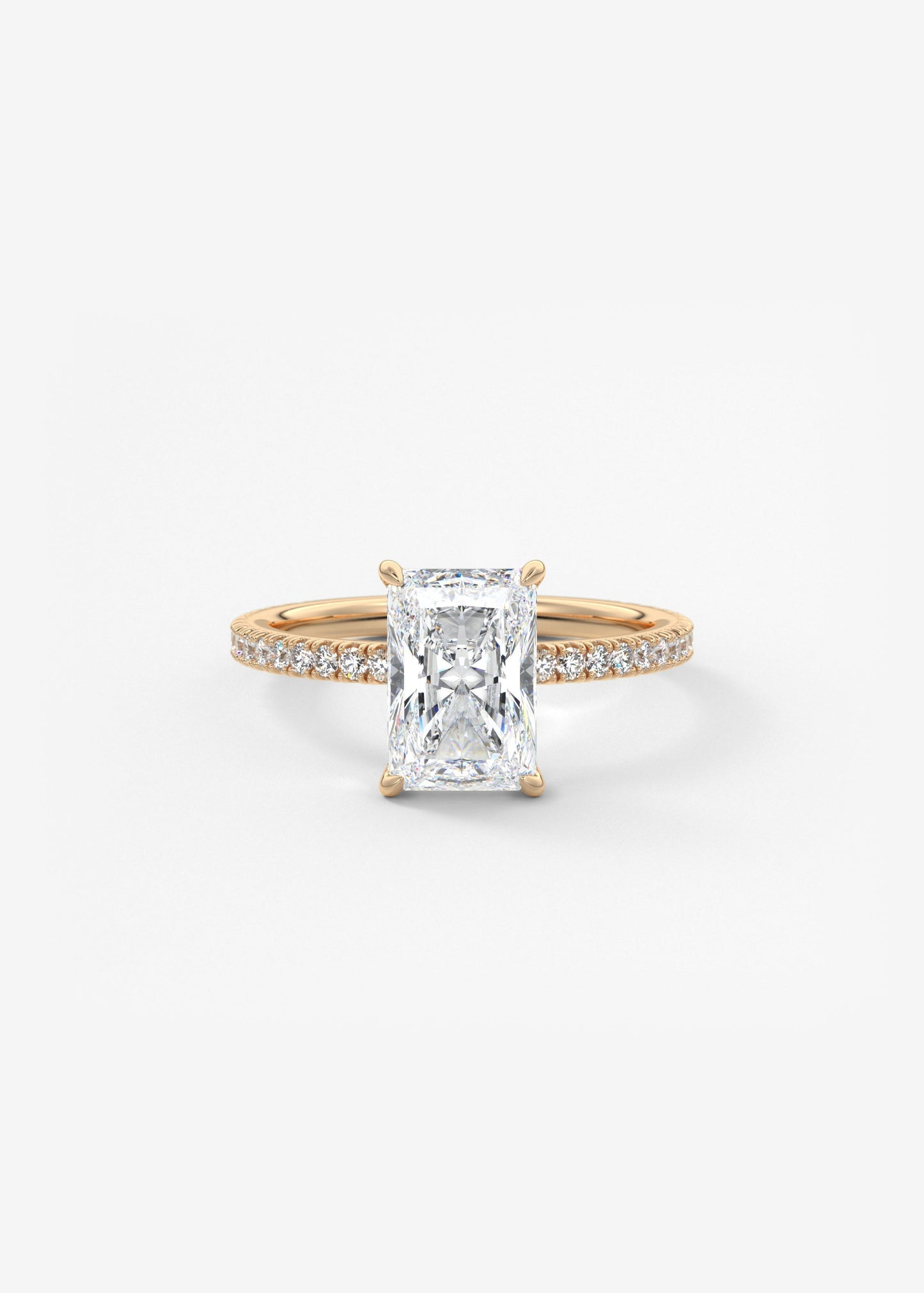 Radiant Pave Lab Grown Diamond Engagement Ring