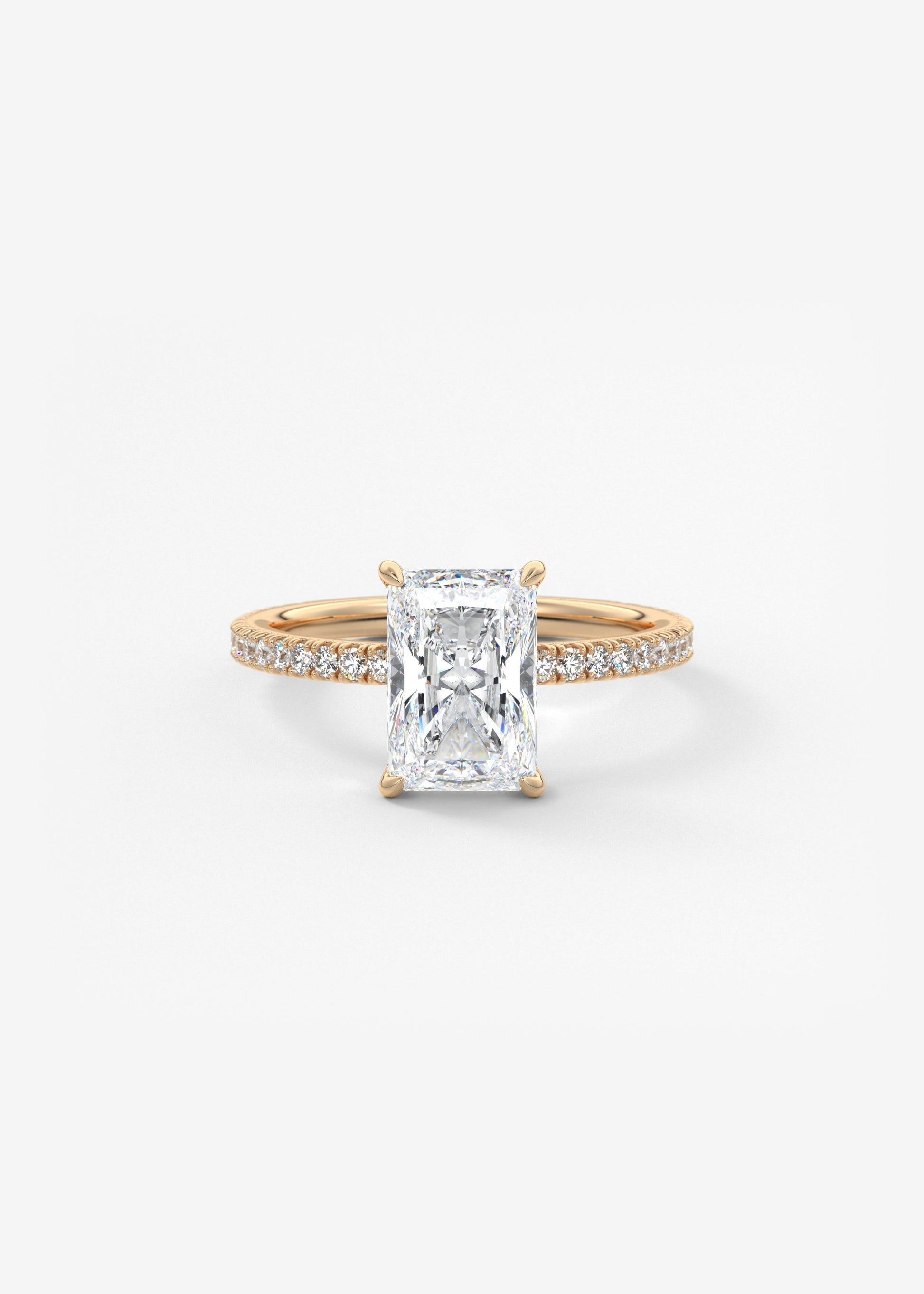Radiant Pave Lab Grown Diamond Engagement Ring