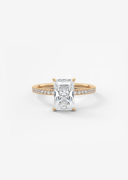 Radiant Pave Lab Grown Diamond Engagement Ring