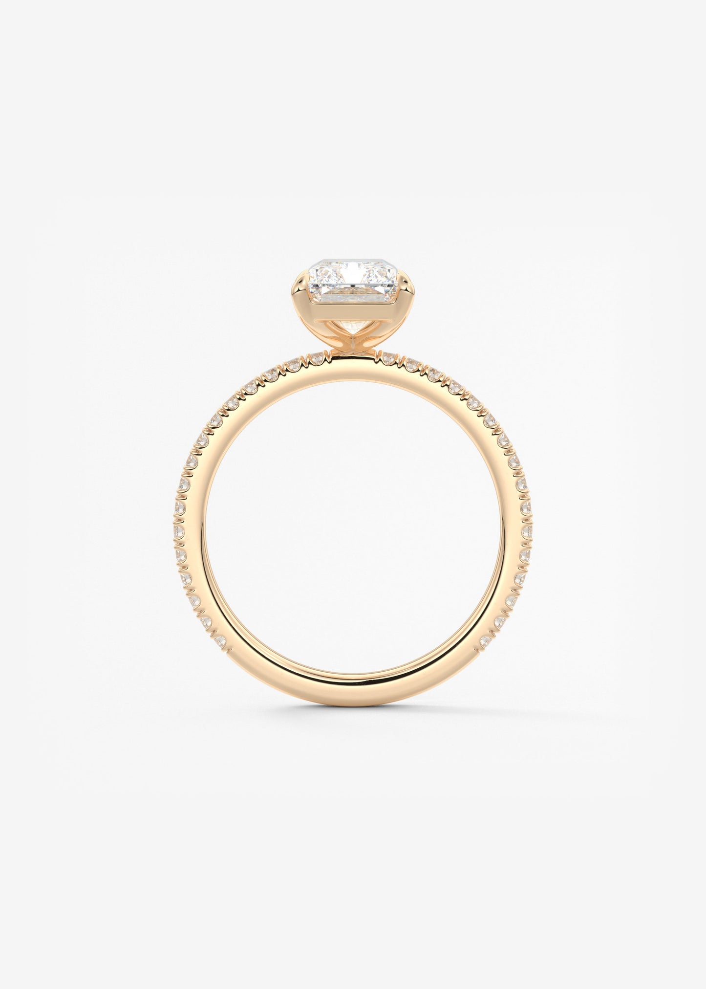 Radiant Pave Lab Grown Diamond Engagement Ring