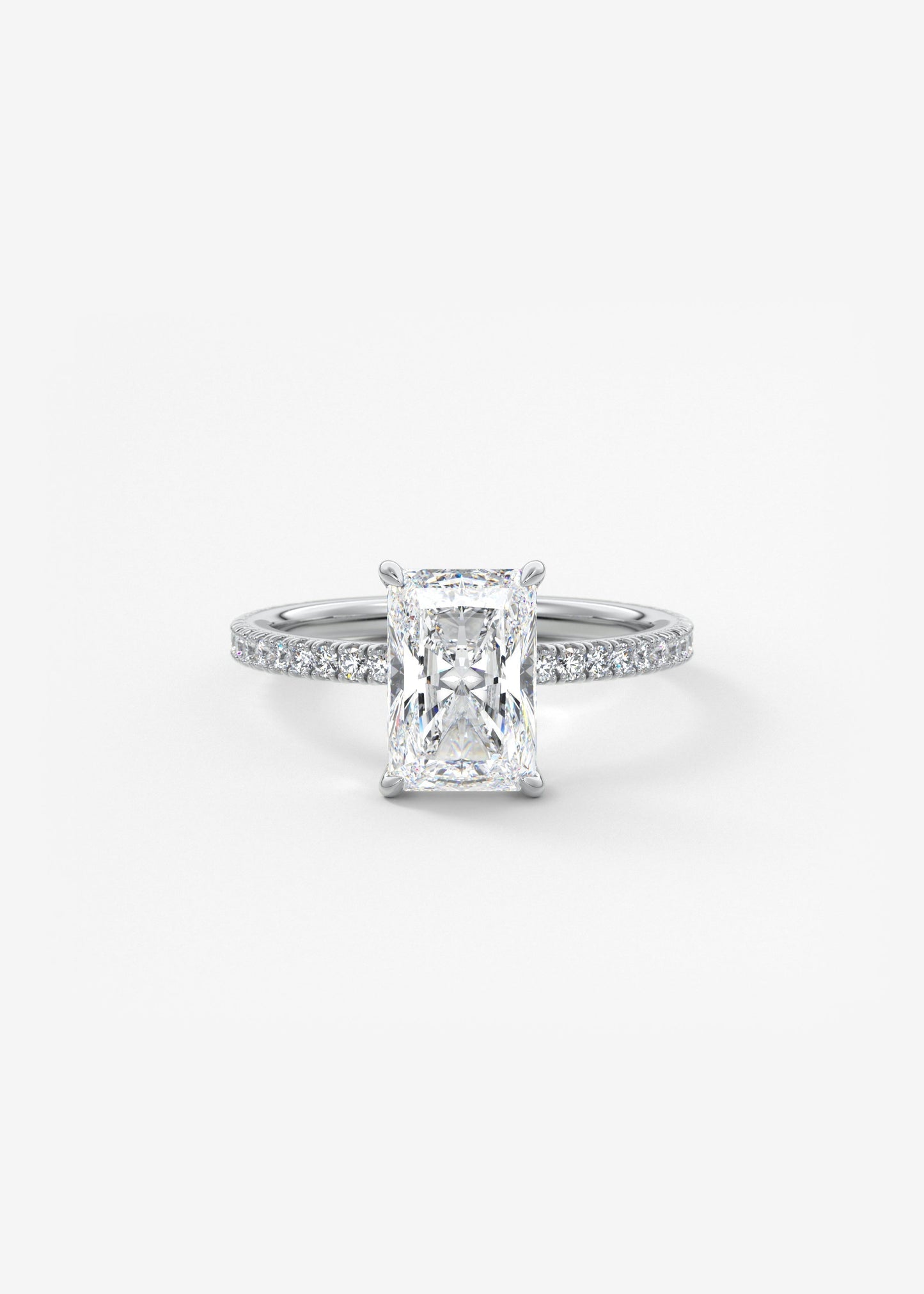 Radiant Pave Lab Grown Diamond Engagement Ring