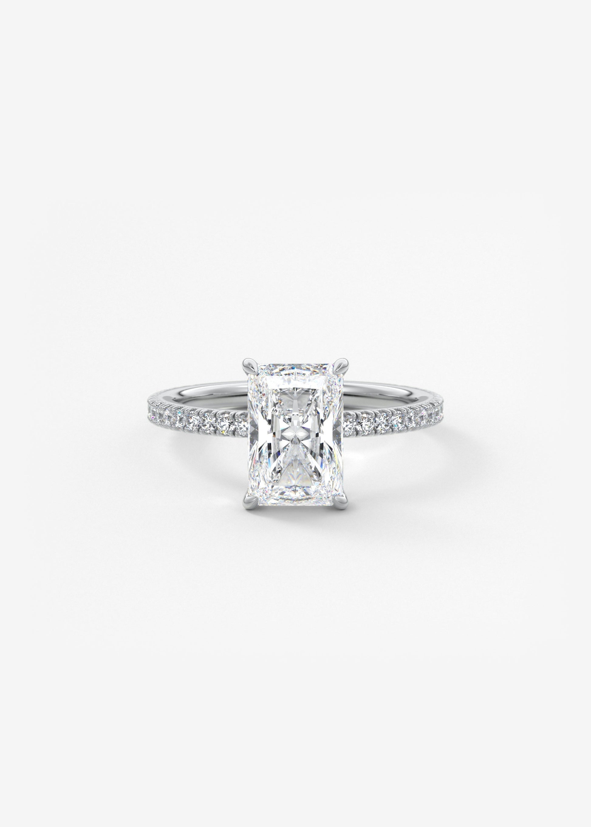 Radiant Pave Lab Grown Diamond Engagement Ring
