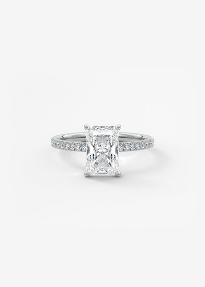 Radiant Pave Lab Grown Diamond Engagement Ring