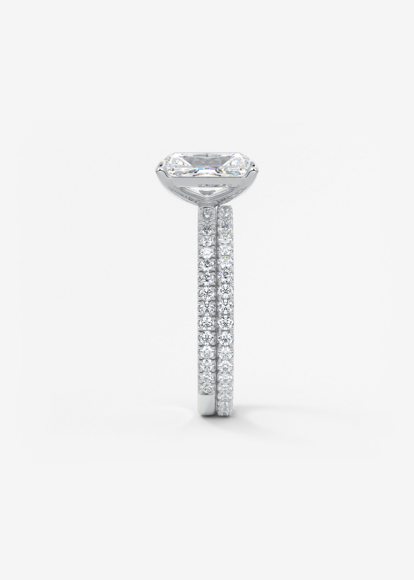 Radiant Pave Lab Grown Diamond Engagement Ring