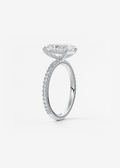 Radiant Pave Lab Grown Diamond Engagement Ring