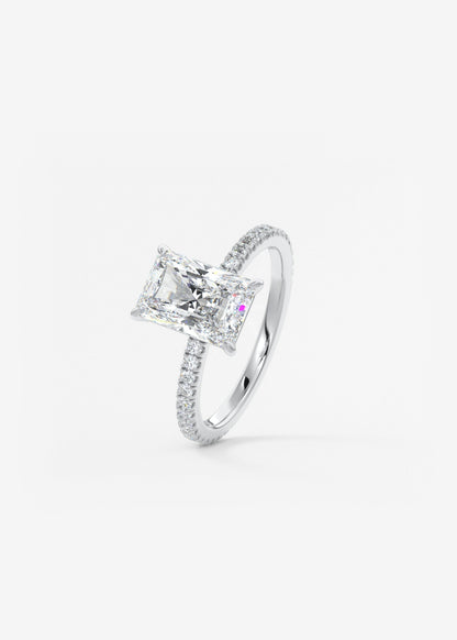 Radiant Pave Lab Grown Diamond Engagement Ring