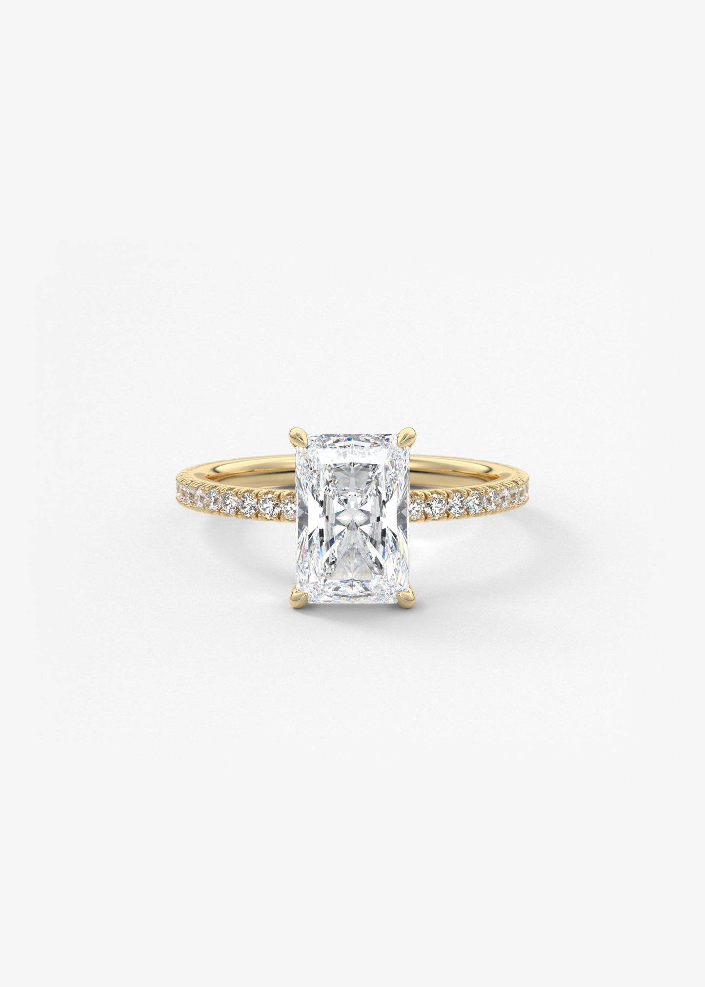 Radiant Pave Lab Grown Diamond Engagement Ring