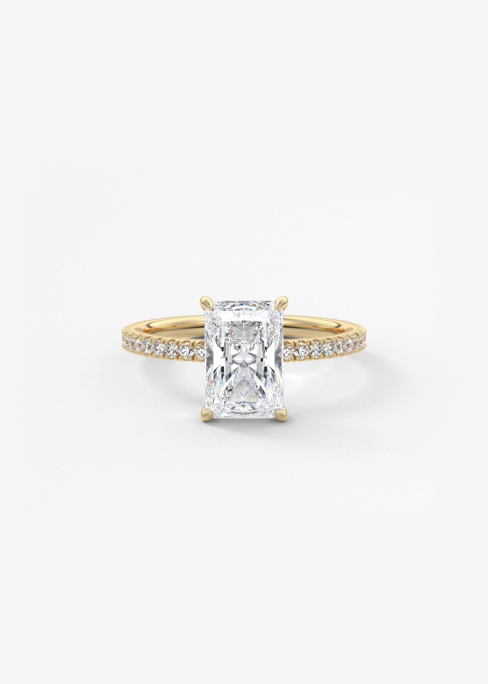 Radiant Pave Lab Grown Diamond Engagement Ring