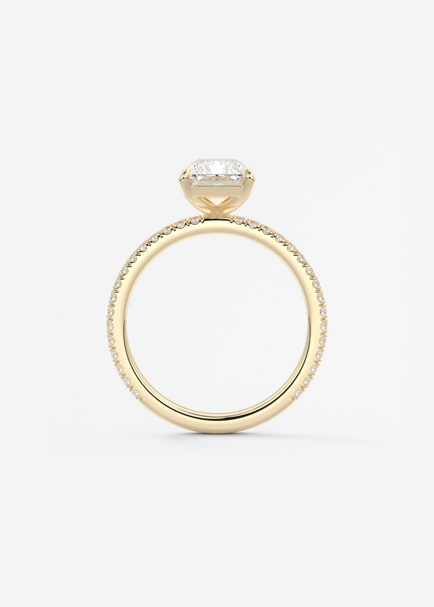 Radiant Pave Lab Grown Diamond Engagement Ring