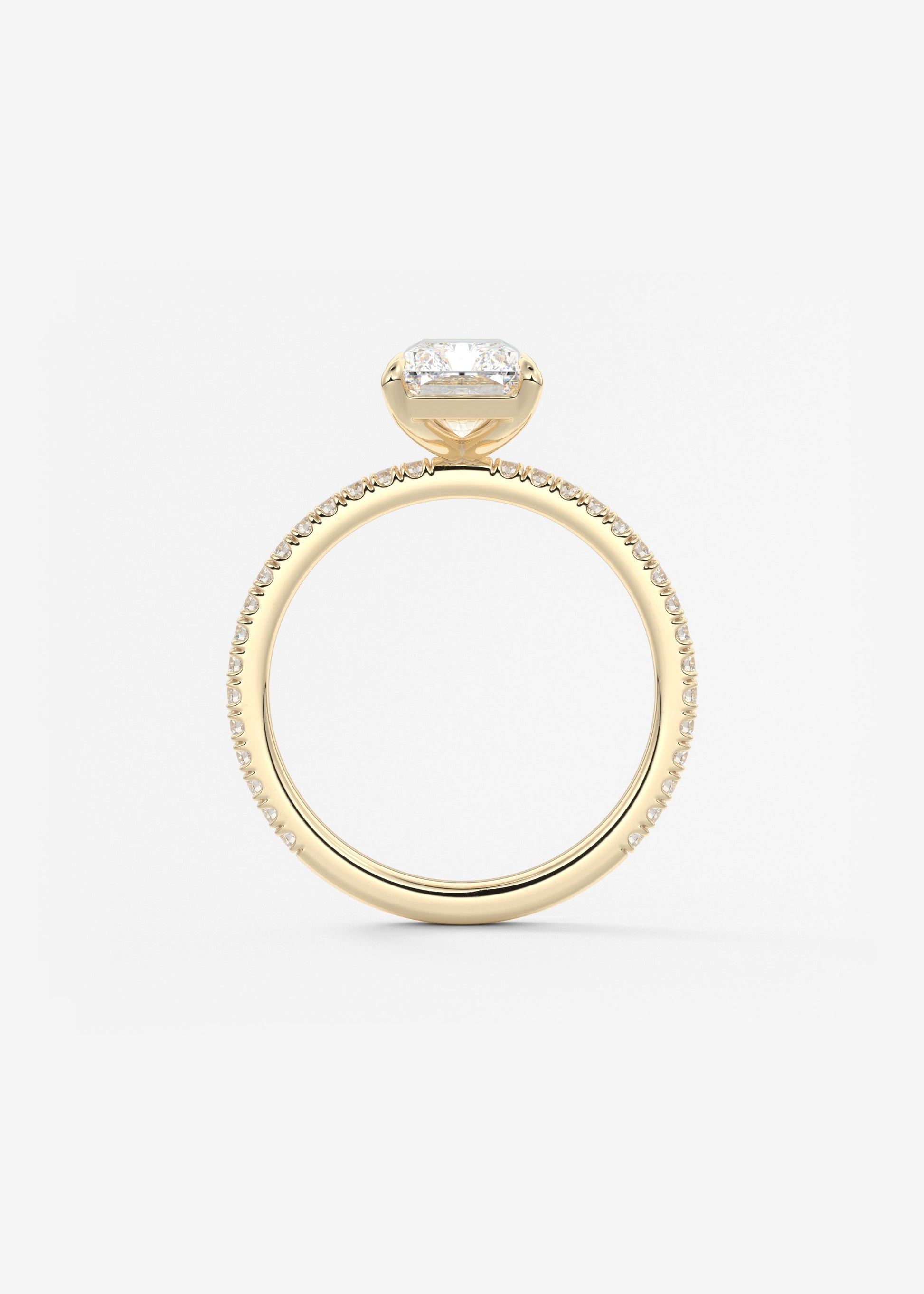 Radiant Pave Lab Grown Diamond Engagement Ring