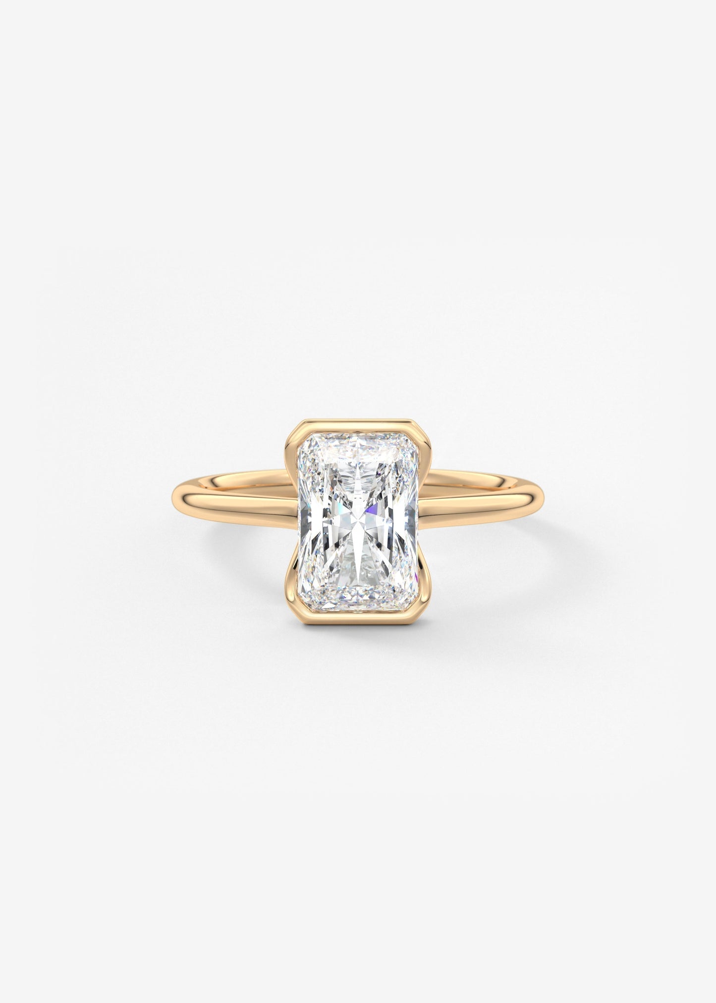 Radiant Half Bezel Lab Grown Diamond Engagement Ring