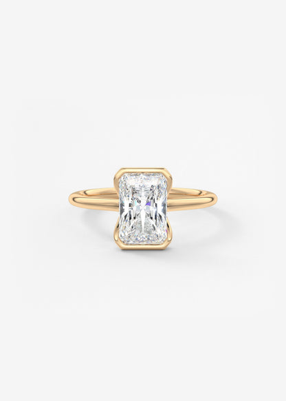 Radiant Half Bezel Lab Grown Diamond Engagement Ring