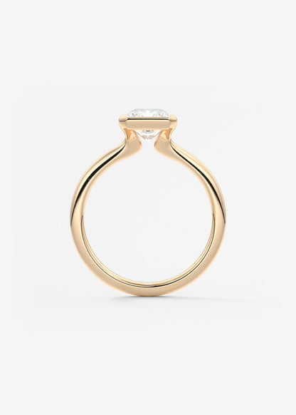 Radiant Half Bezel Lab Grown Diamond Engagement Ring