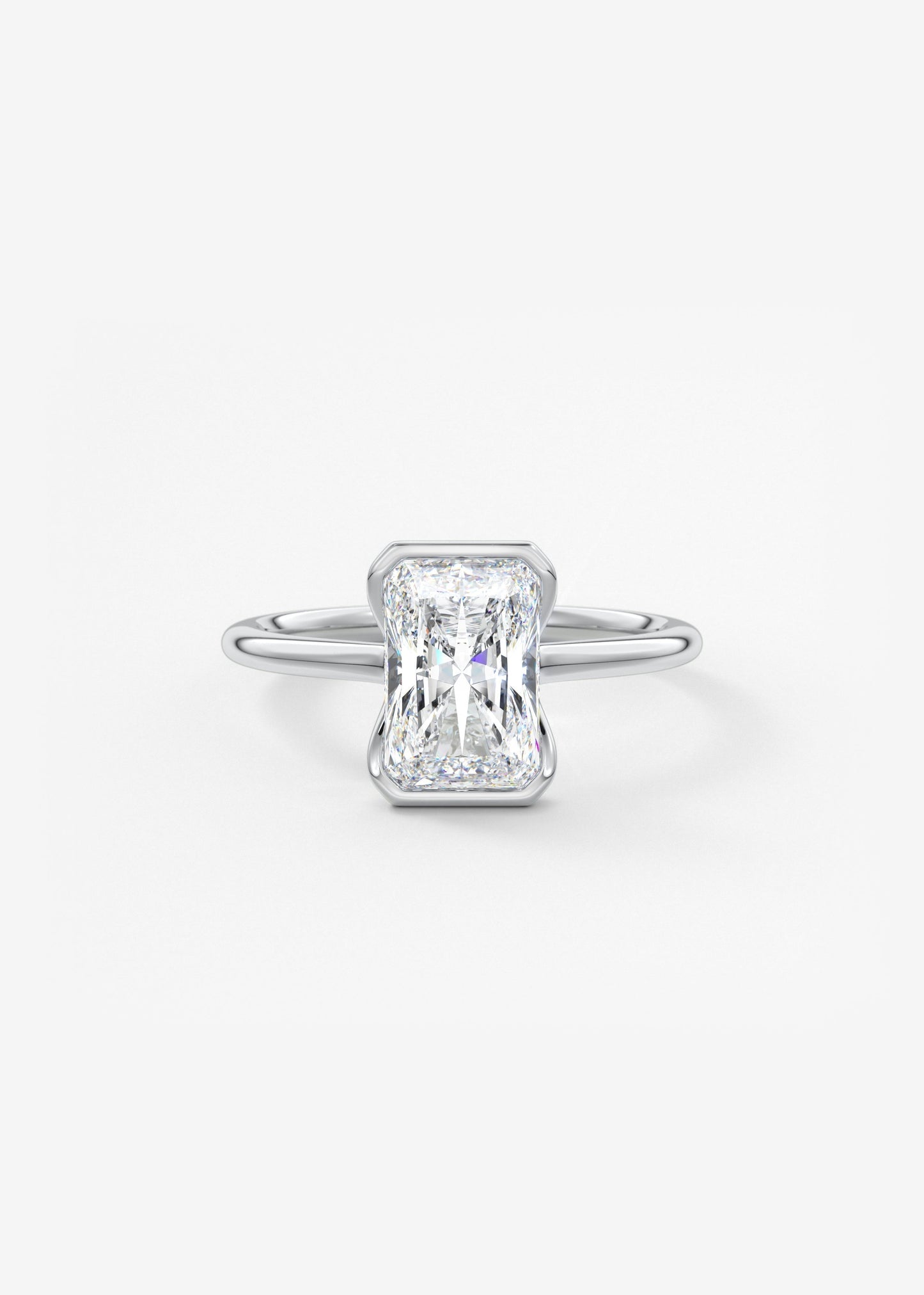 Radiant Half Bezel Lab Grown Diamond Engagement Ring
