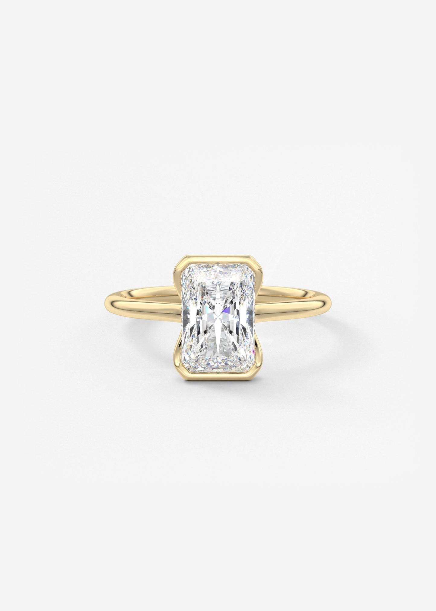 Radiant Half Bezel Lab Grown Diamond Engagement Ring
