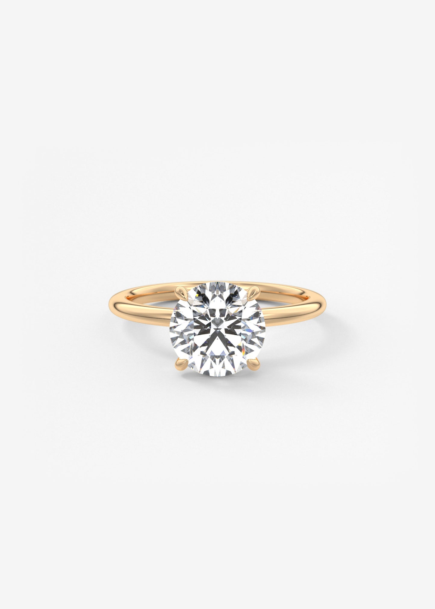 Round Solitaire Lab Grown Diamond Engagement Ring