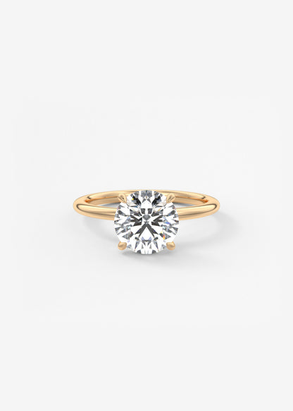 Round Solitaire Lab Grown Diamond Engagement Ring