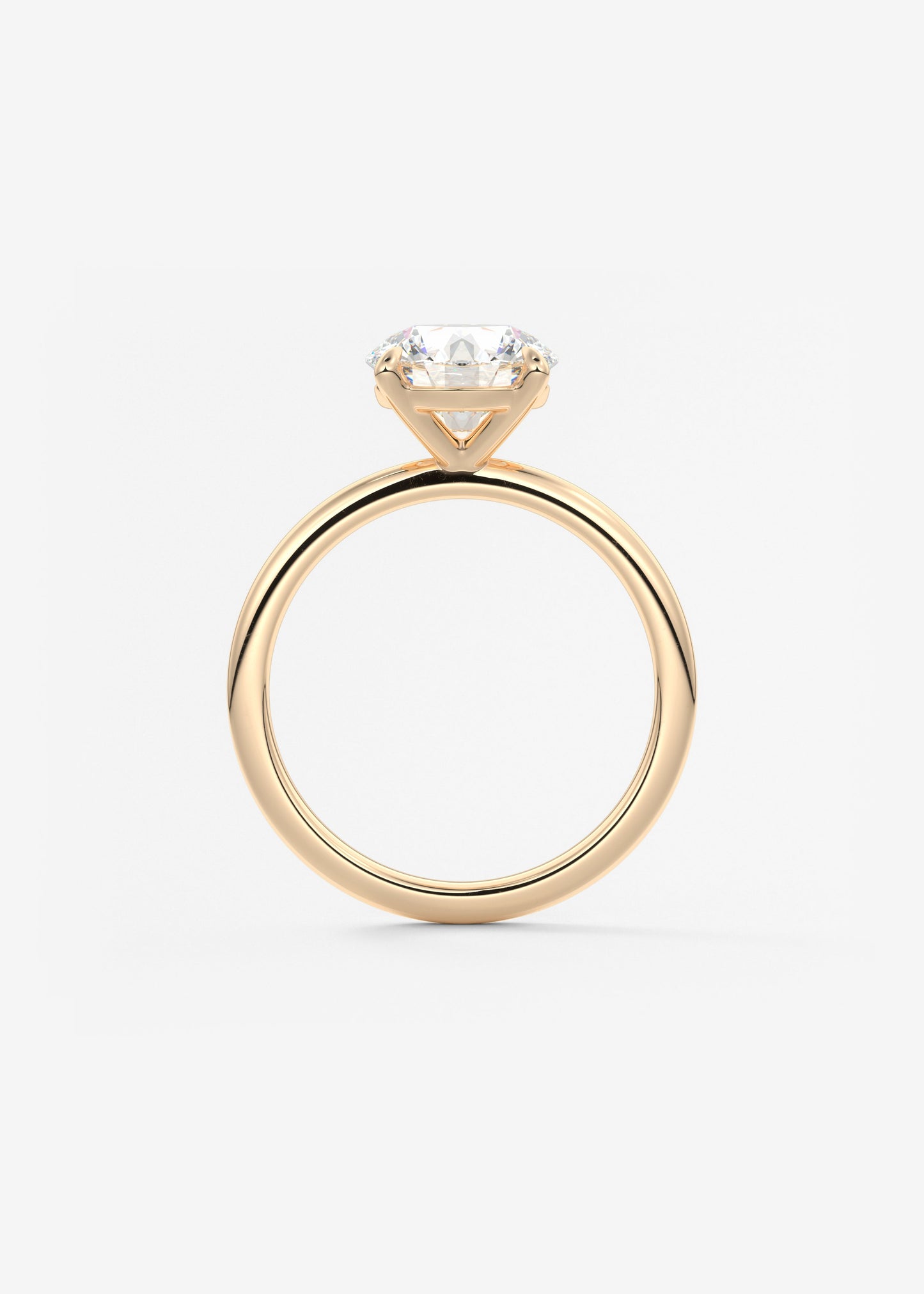 Round Solitaire Lab Grown Diamond Engagement Ring