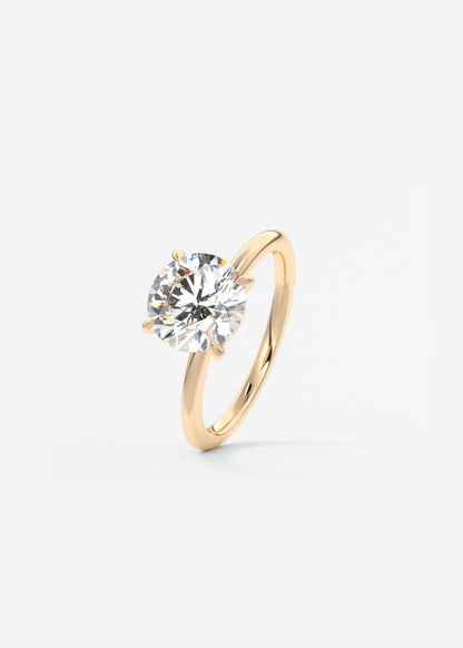 Round Solitaire Lab Grown Diamond Engagement Ring