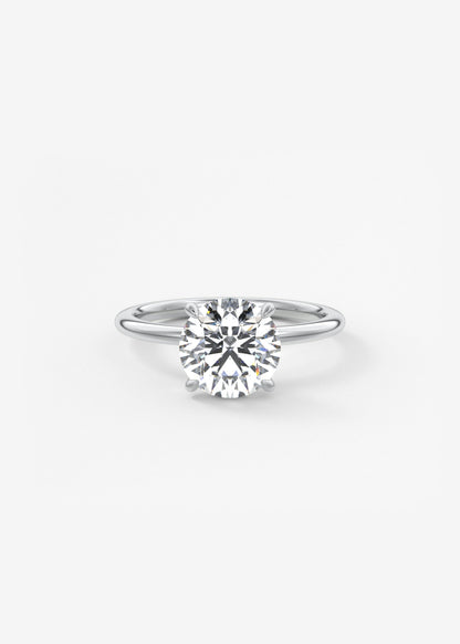 Round Solitaire Lab Grown Diamond Engagement Ring