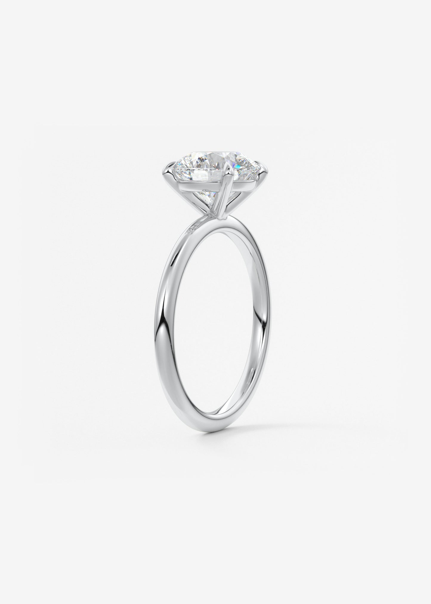 Round Solitaire Lab Grown Diamond Engagement Ring