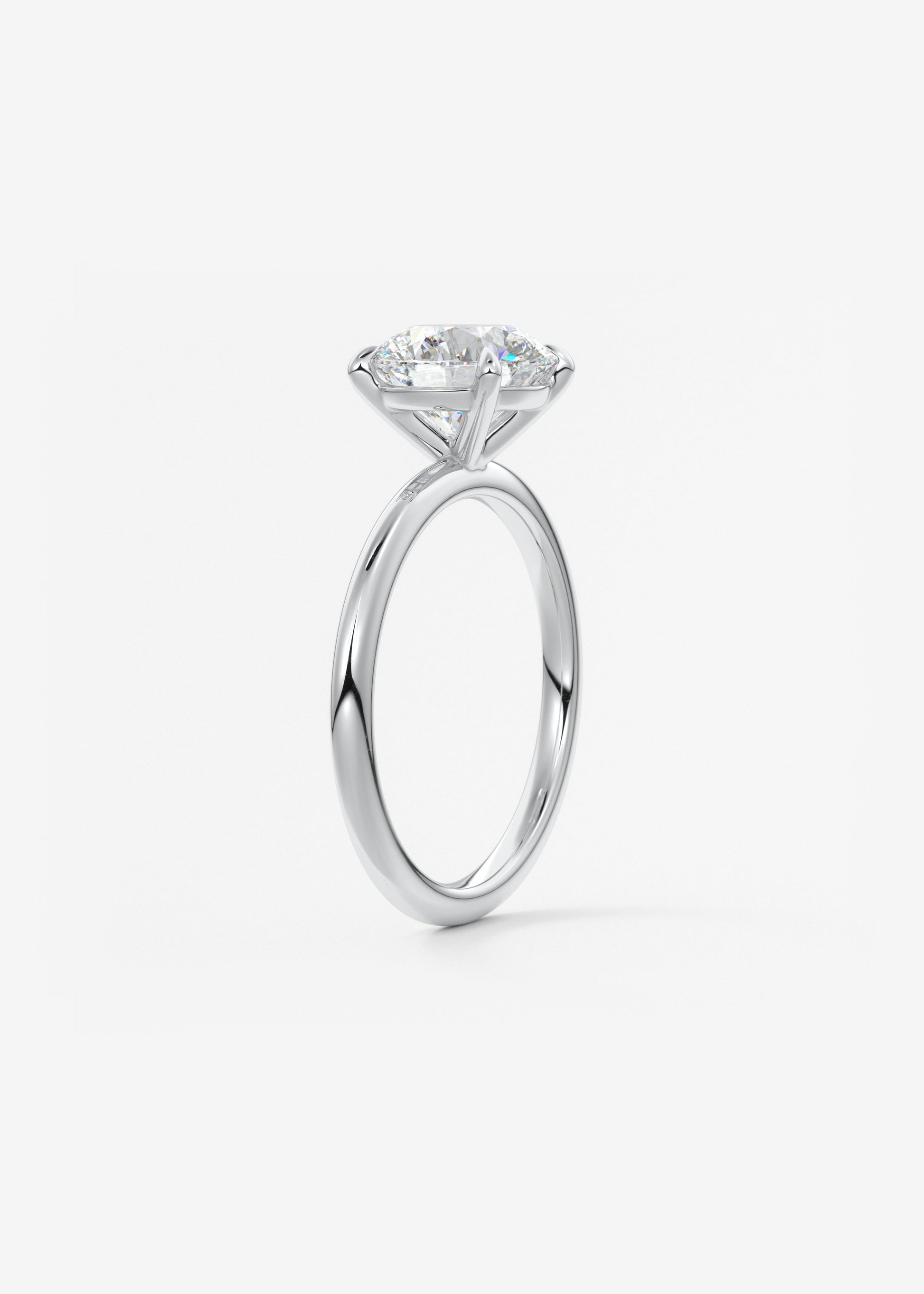 Round Solitaire Lab Grown Diamond Engagement Ring