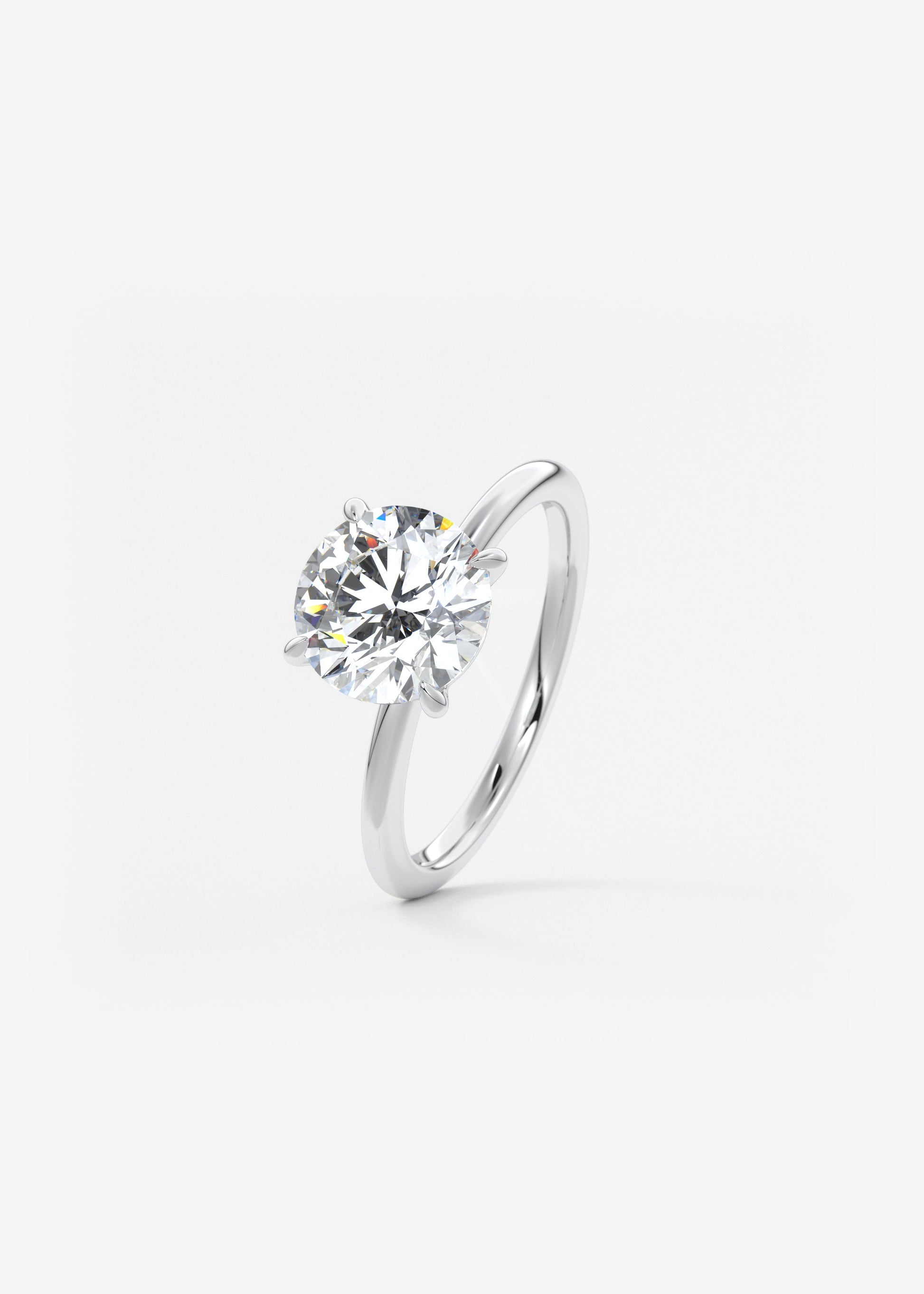 Round Solitaire Lab Grown Diamond Engagement Ring
