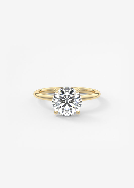 Round Solitaire Lab Grown Diamond Engagement Ring