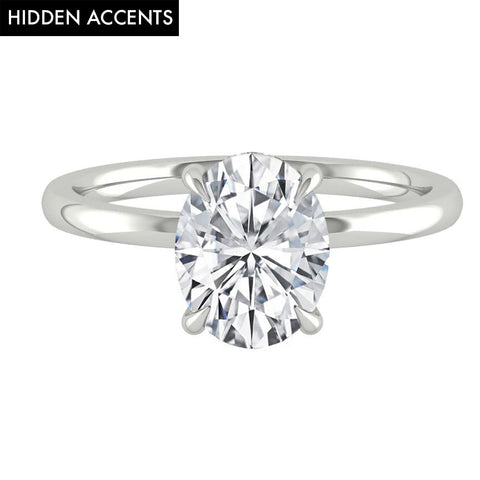 2.72 CT Oval Solitaire Hidden Halo Moissanite Engagement Ring 5