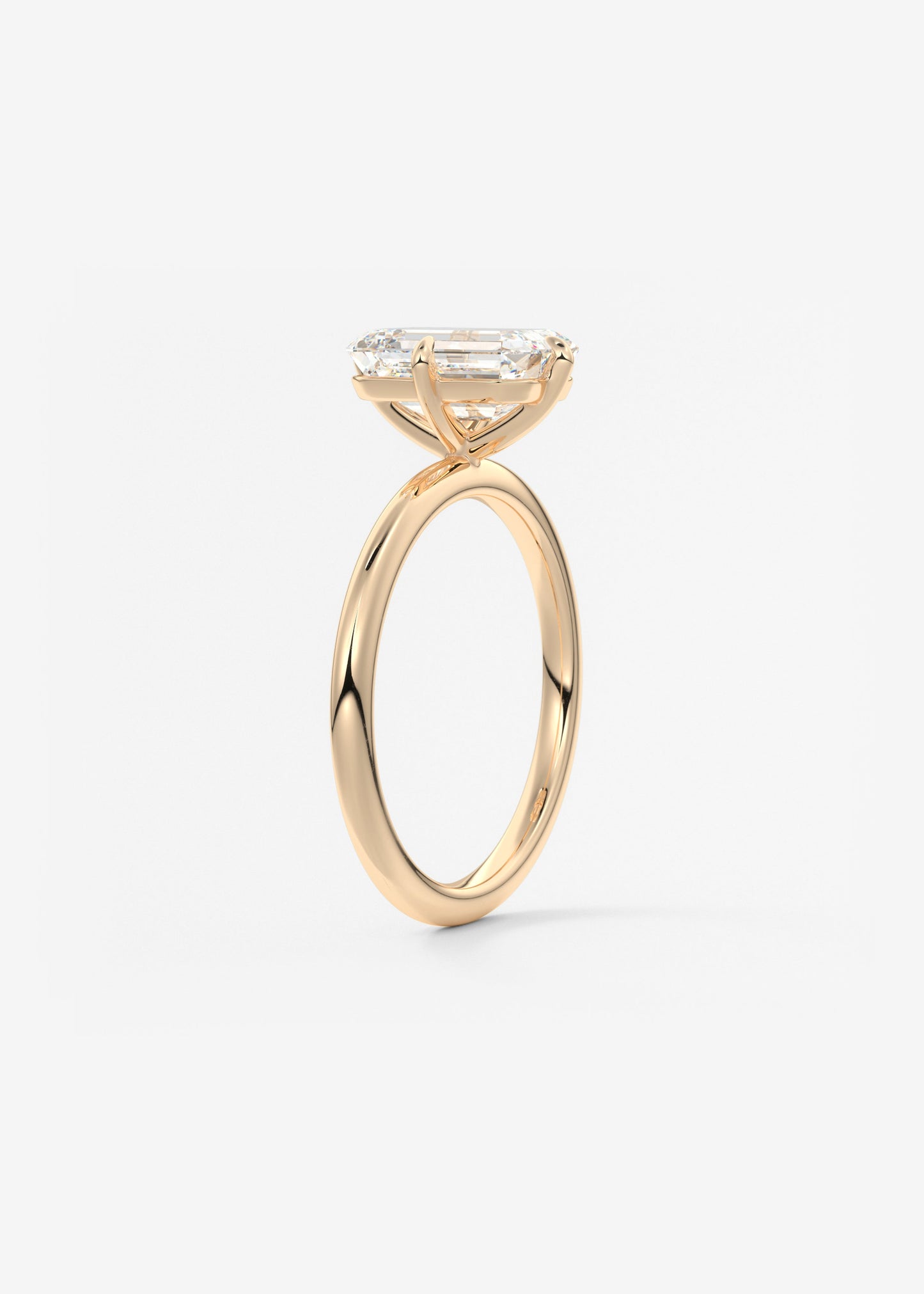 Emerald Solitaire Lab Grown Diamond Engagement Ring