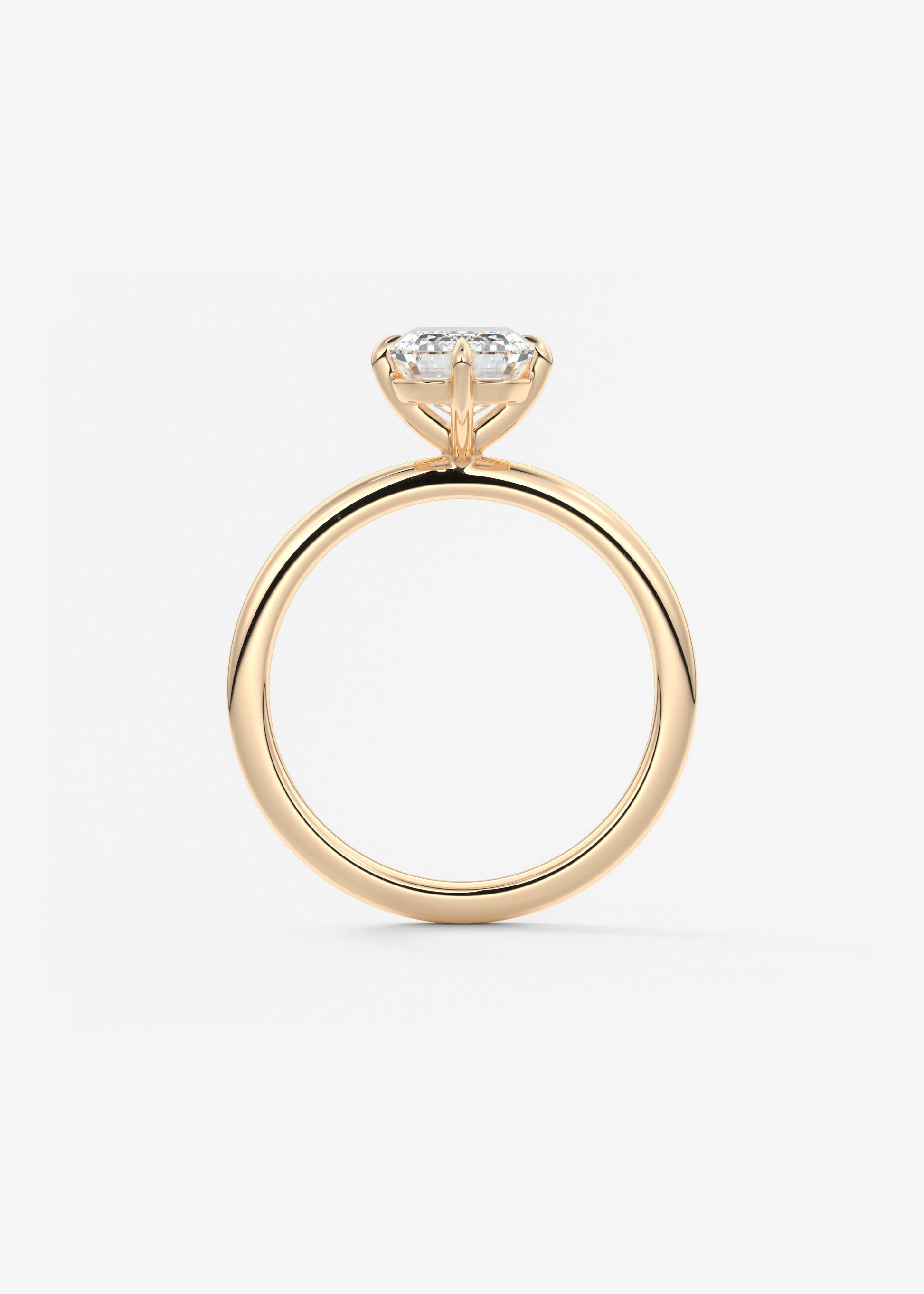 Emerald Solitaire Lab Grown Diamond Engagement Ring