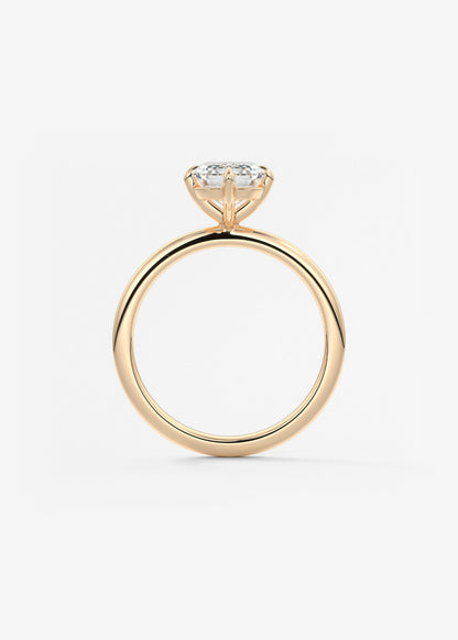 Emerald Solitaire Lab Grown Diamond Engagement Ring
