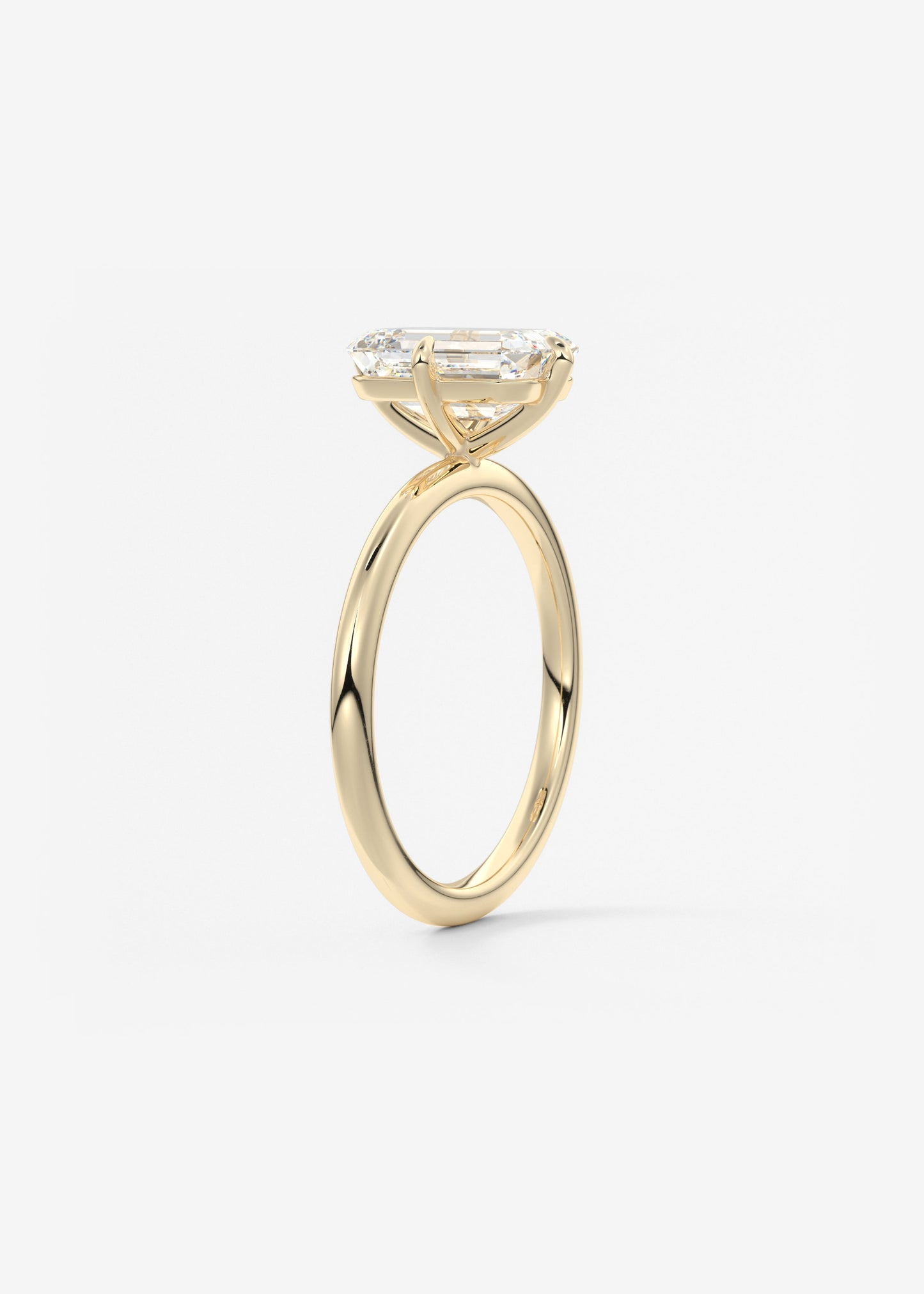 Emerald Solitaire Lab Grown Diamond Engagement Ring