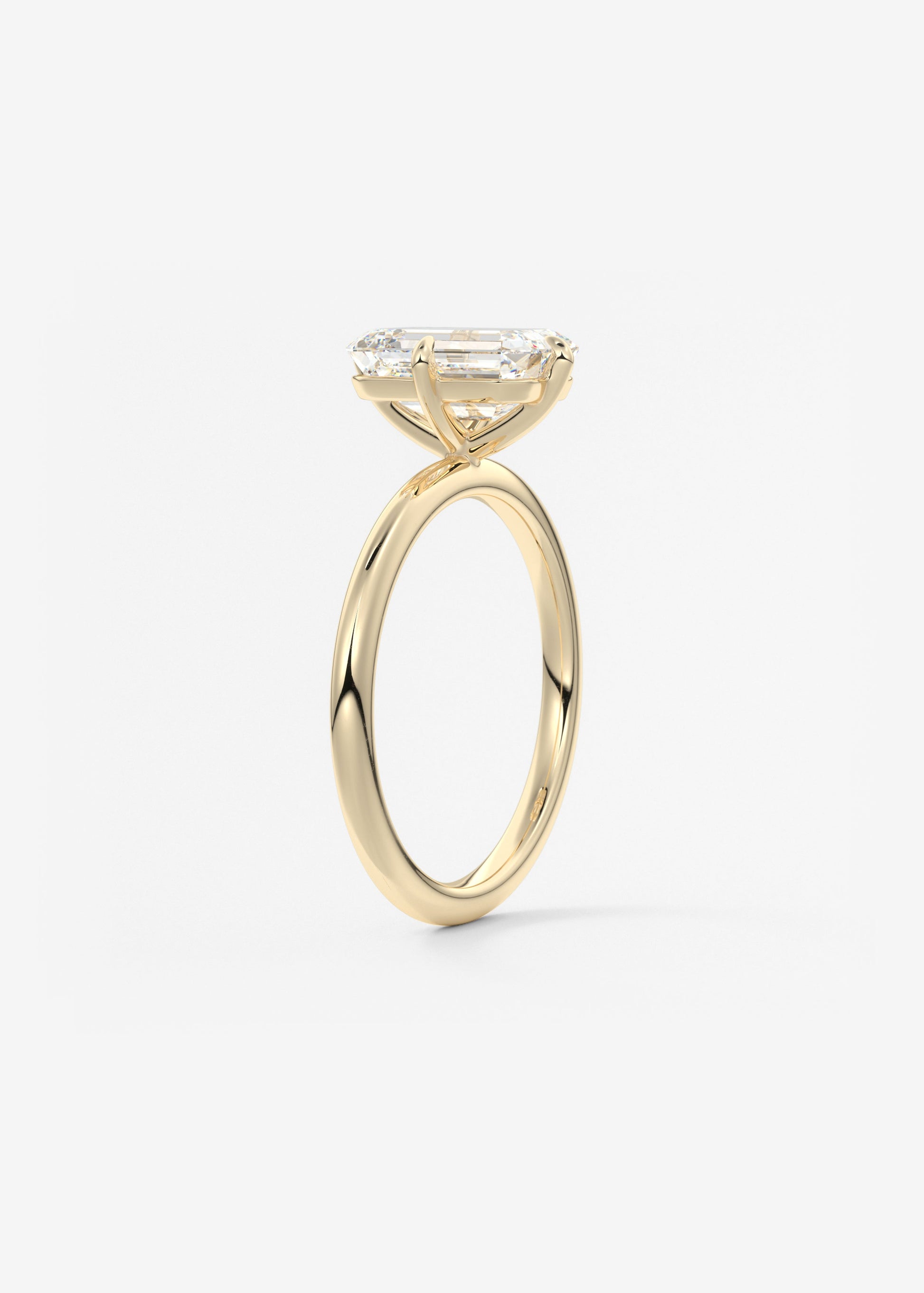 Emerald Solitaire Lab Grown Diamond Engagement Ring