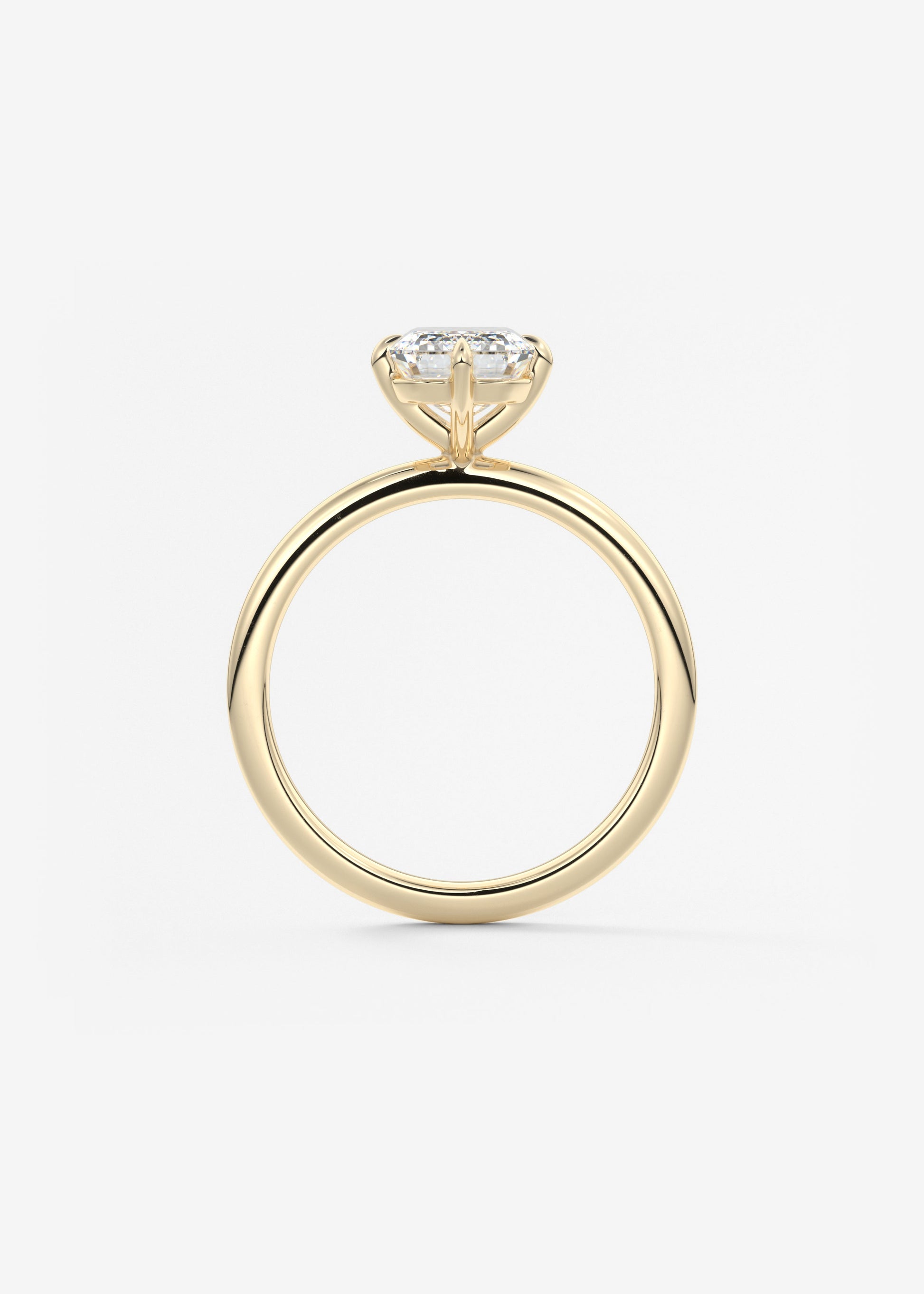 Emerald Solitaire Lab Grown Diamond Engagement Ring
