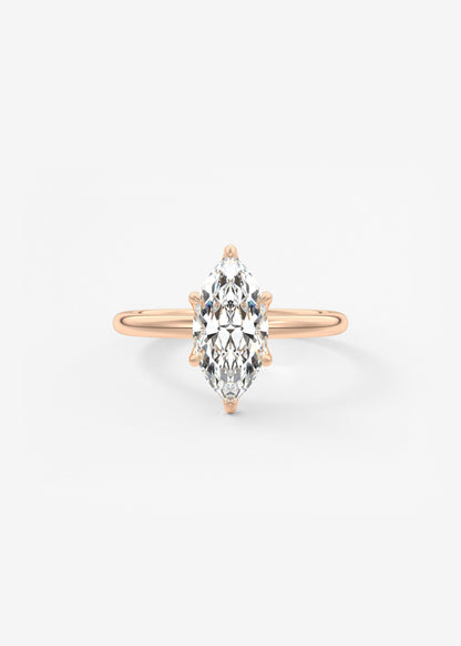 Marquise Solitaire Lab Grown Diamond Engagement Ring