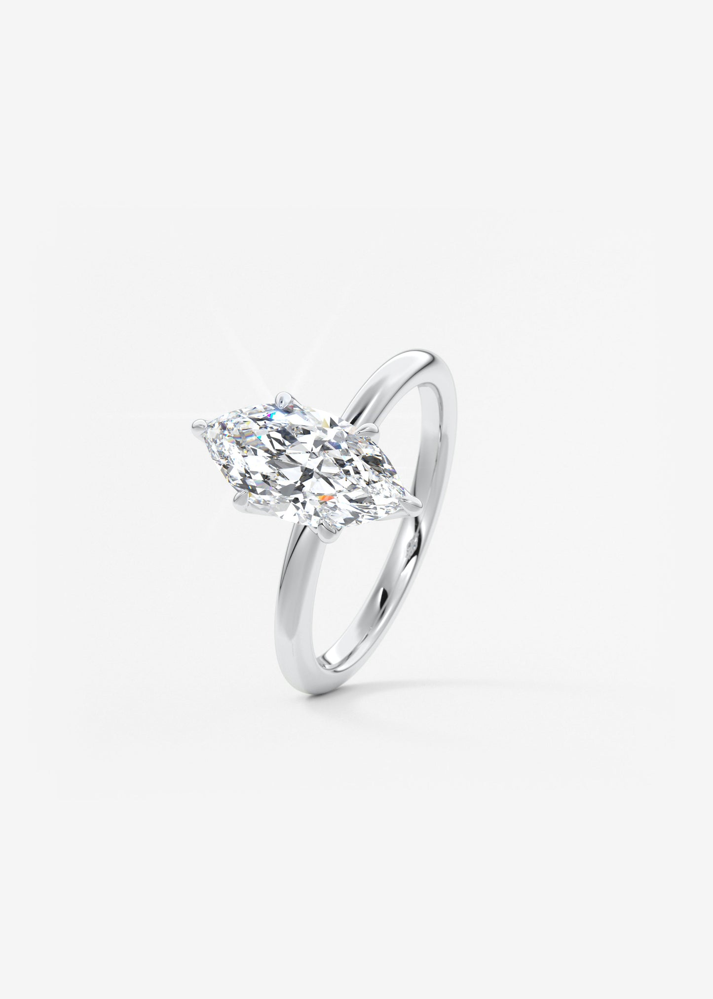 Marquise Solitaire Lab Grown Diamond Engagement Ring