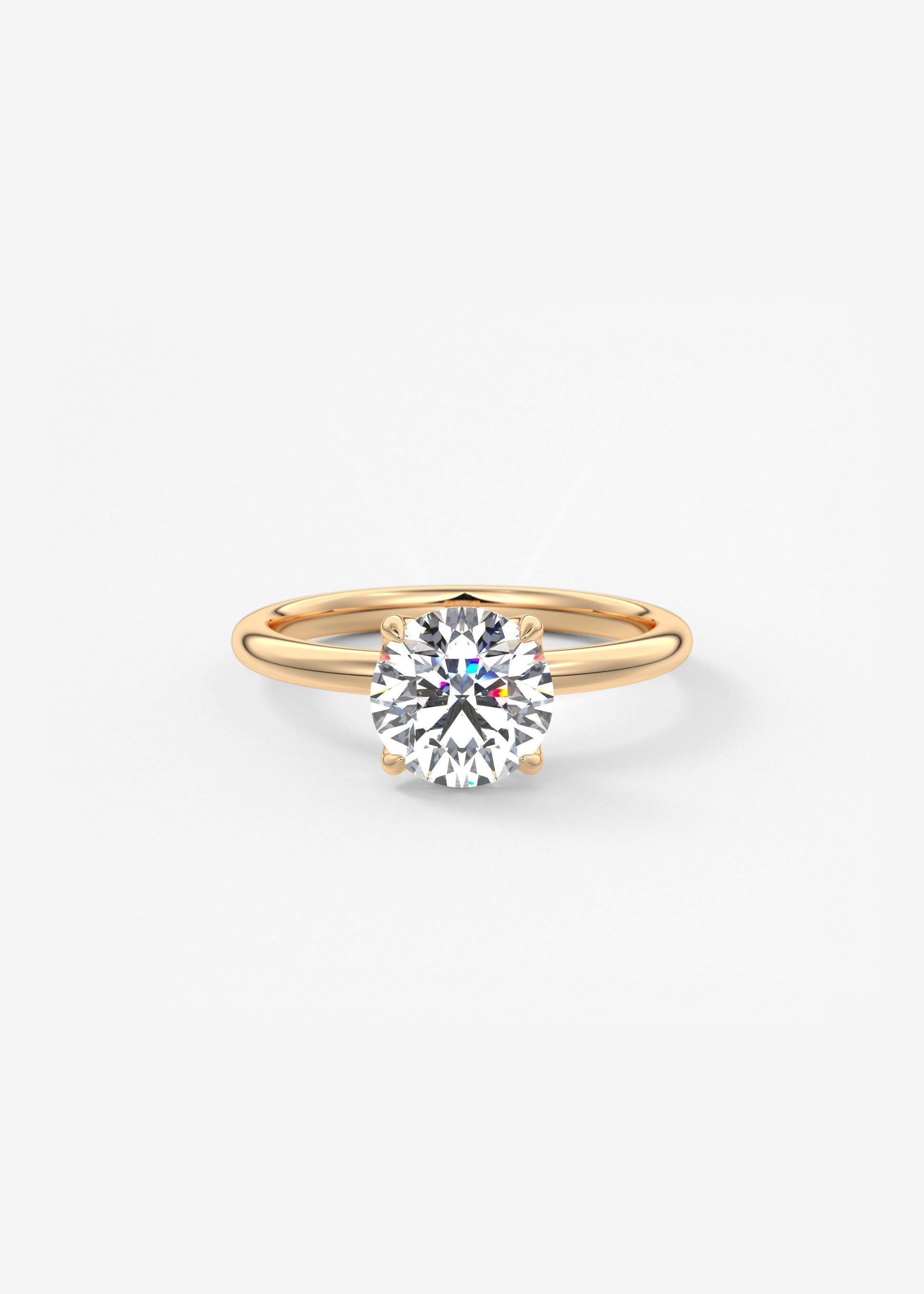 Round Solitaire Lab Grown Diamond Engagement Ring