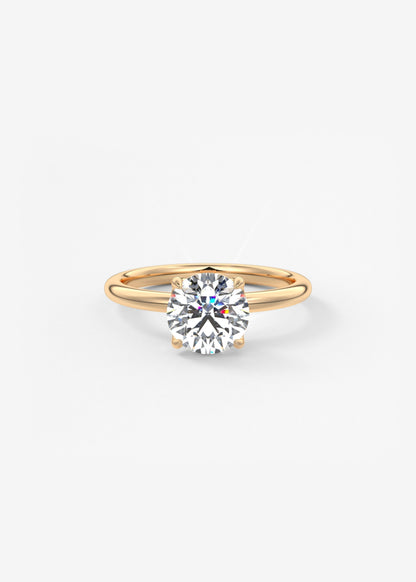 Round Solitaire Lab Grown Diamond Engagement Ring