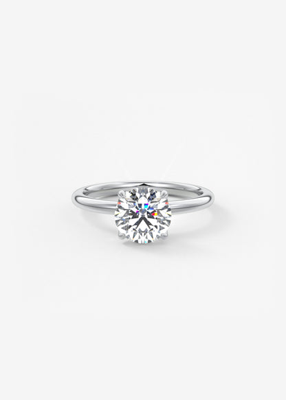 Round Solitaire Lab Grown Diamond Engagement Ring