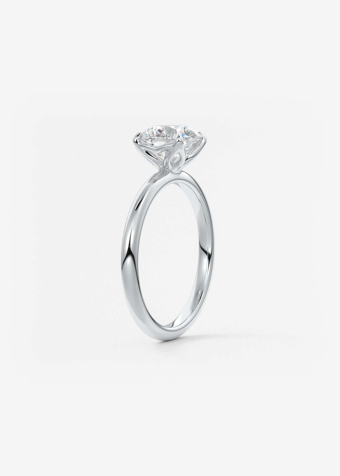 Round Solitaire Lab Grown Diamond Engagement Ring