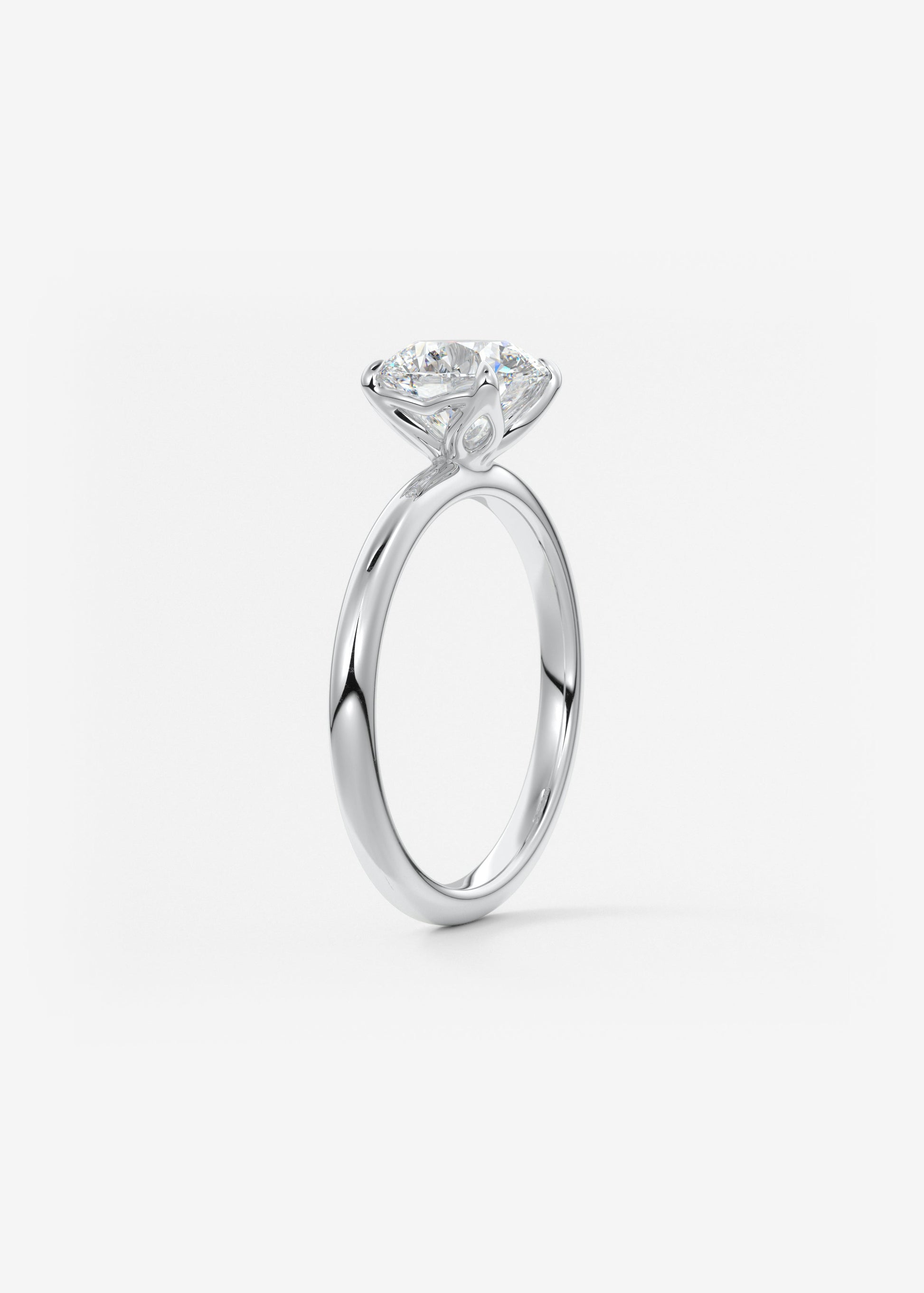 Round Solitaire Lab Grown Diamond Engagement Ring