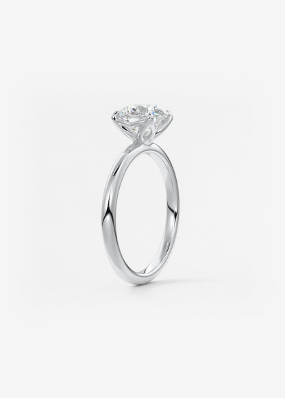 Round Solitaire Lab Grown Diamond Engagement Ring