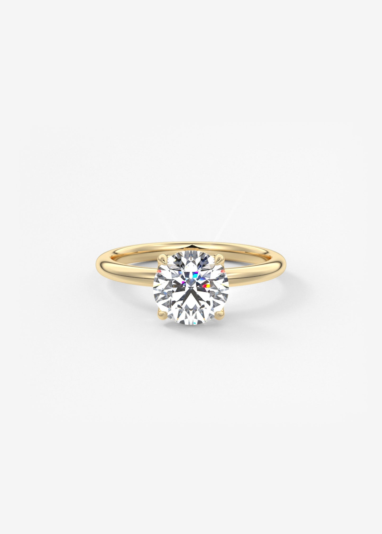 Round Solitaire Lab Grown Diamond Engagement Ring