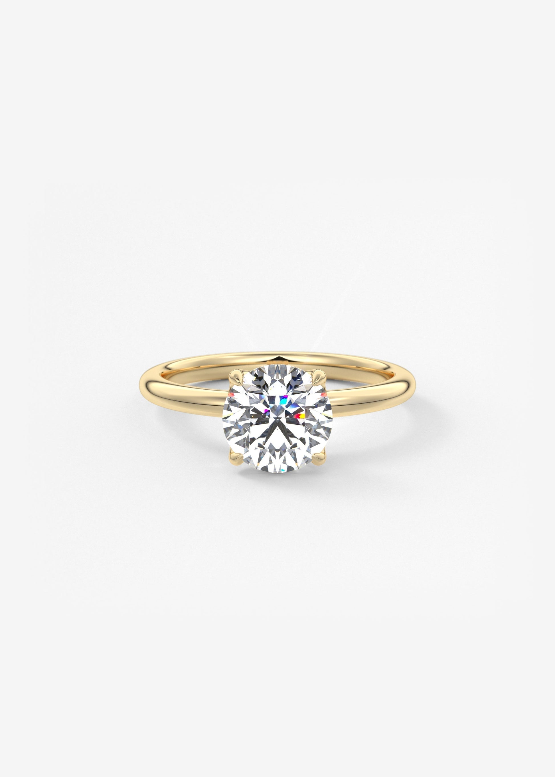 Round Solitaire Lab Grown Diamond Engagement Ring