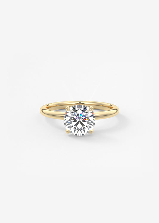 Round Solitaire Lab Grown Diamond Engagement Ring