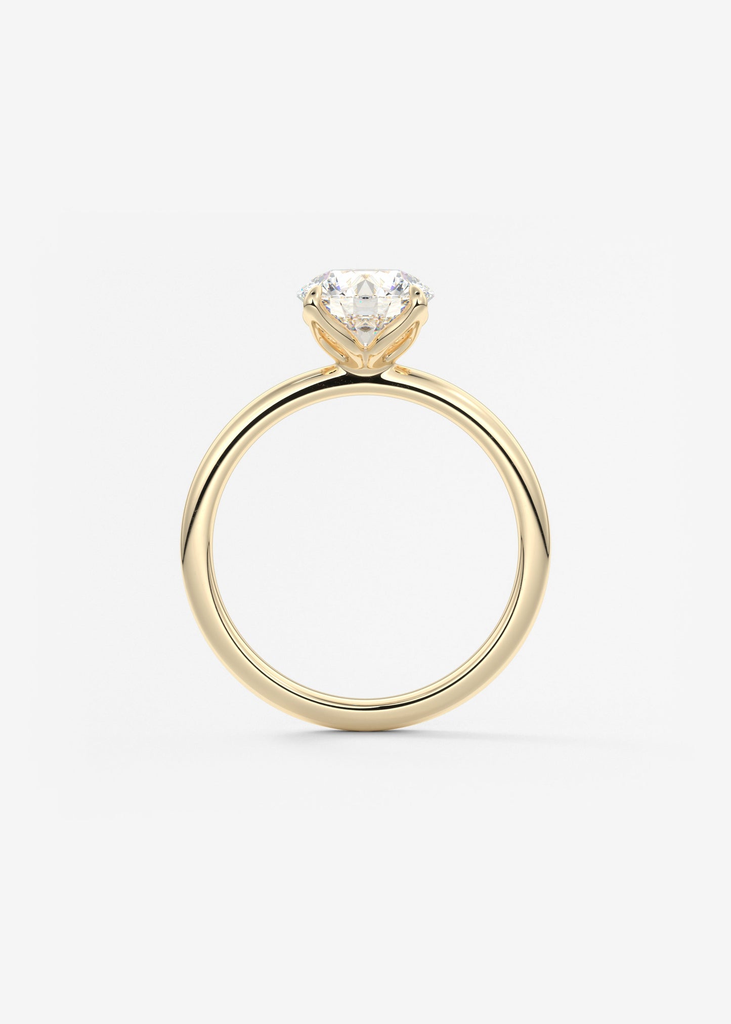 Round Solitaire Lab Grown Diamond Engagement Ring